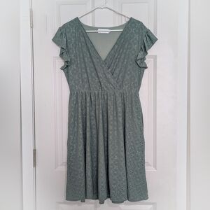 M Sage Eyelet Dress